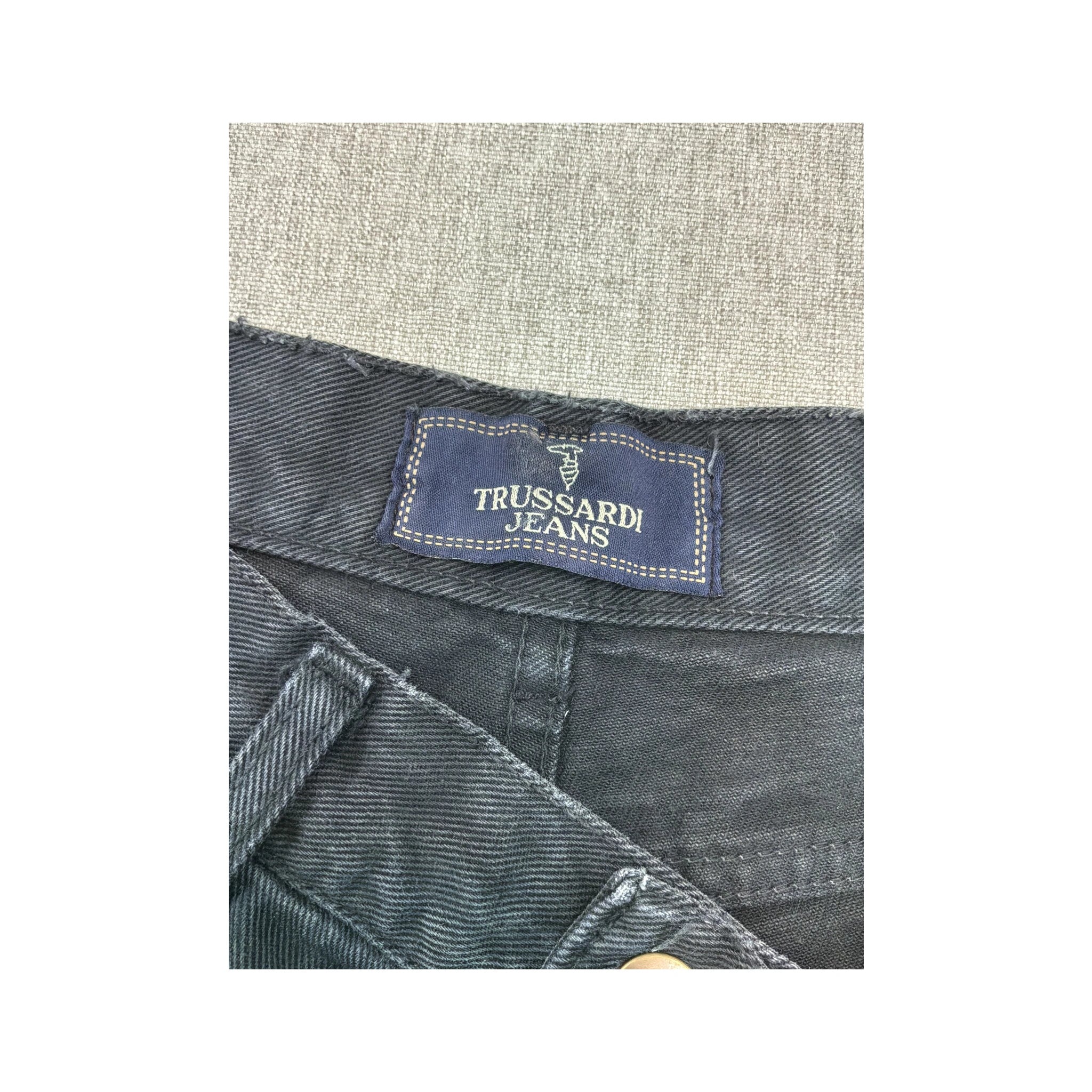 Calças de ganga Trussardi Jeans em algodão preto de Corte Afunilado