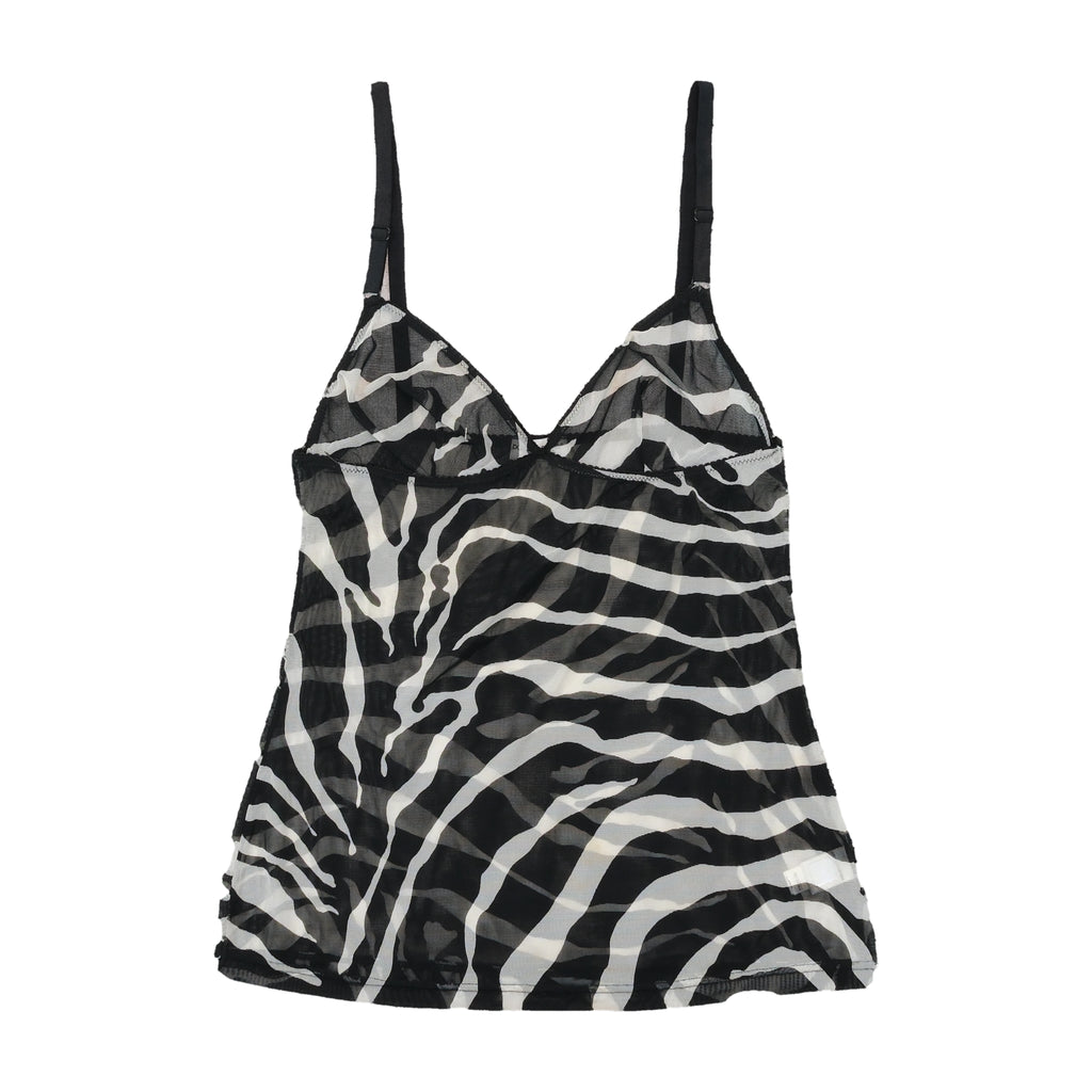 Dolce & Gabbana Zebra Print Sheer Mesh Tank Top