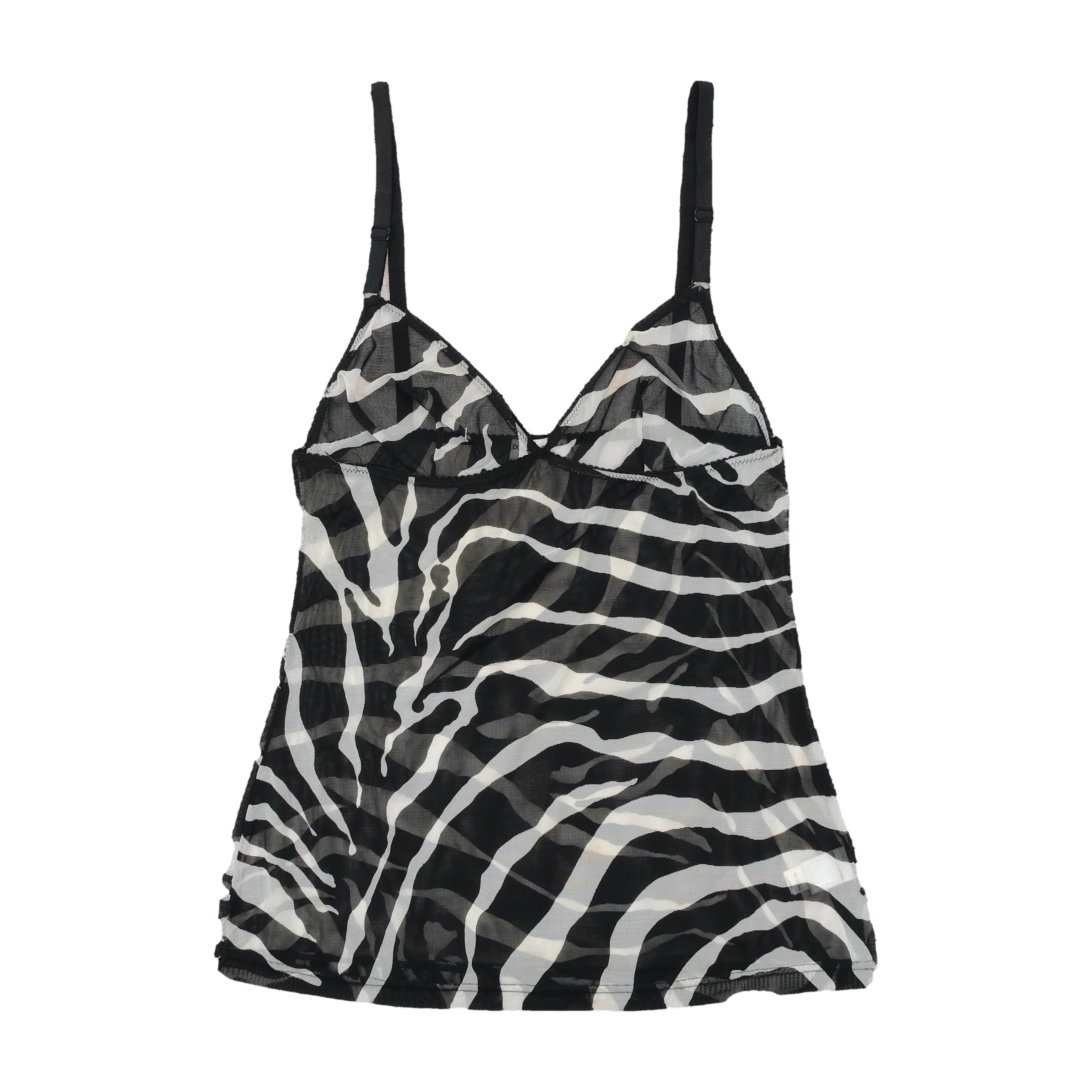 Dolce & Gabbana Zebra Print Sheer Mesh Tank Top