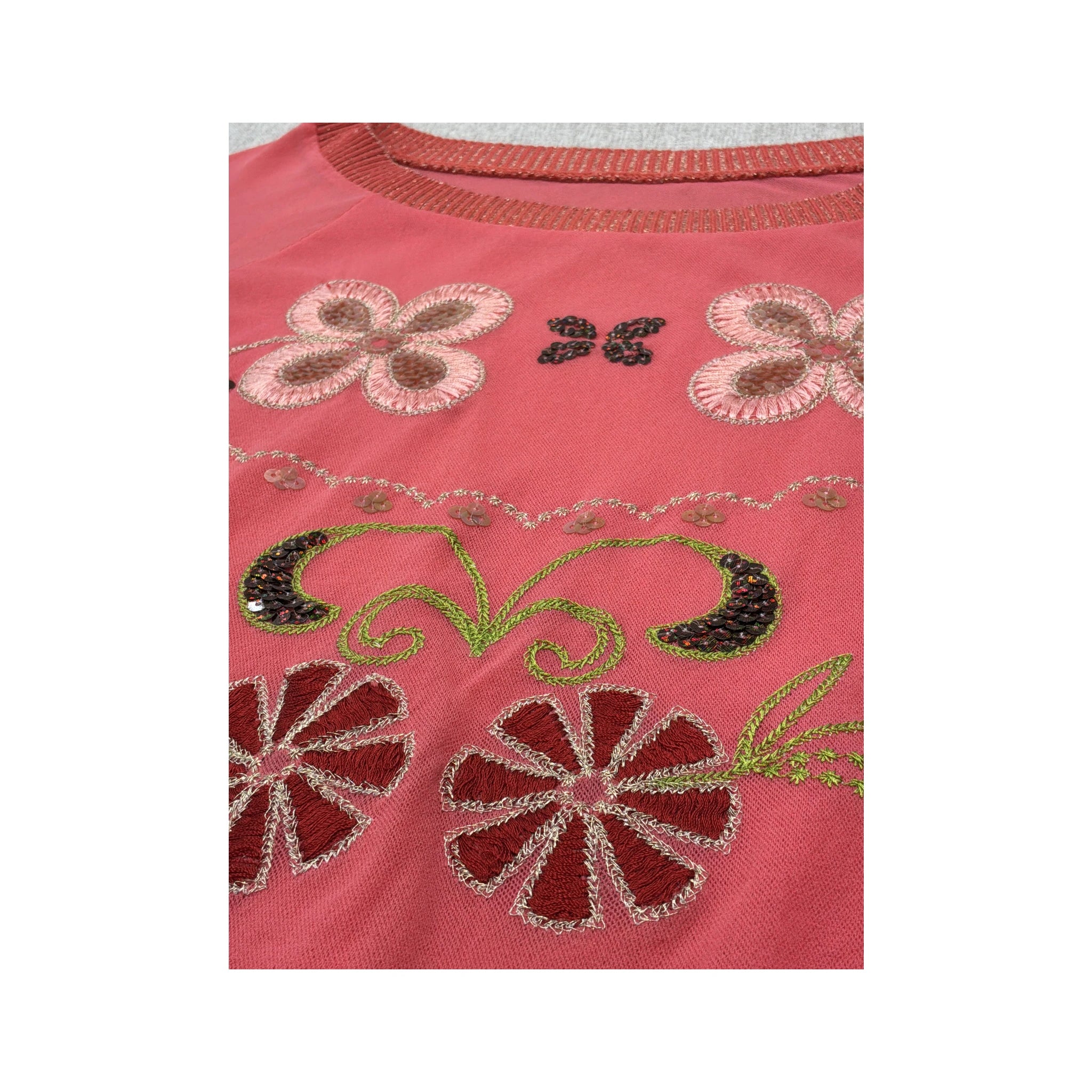 Embroidered Sequin Floral Sweater (repriced)