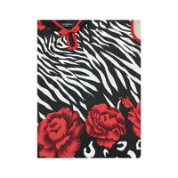 Calyneo Paris Zebra Rose Print Mandarin Collar Blouse