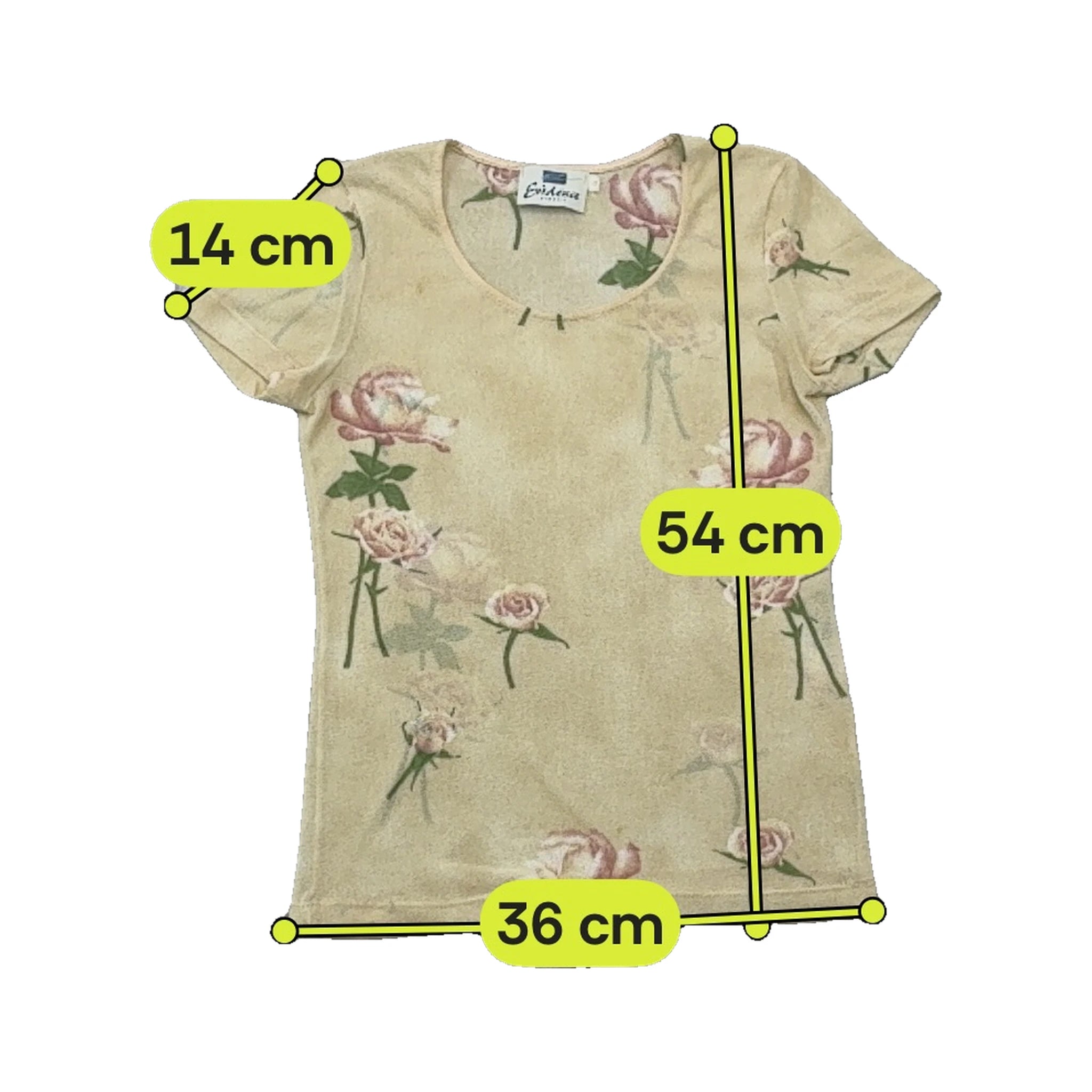 Evidence Classics Sheer Rose Print T-shirt