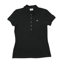 Lacoste Black Cotton Pique Fitted Polo