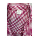 Women’s Pink Gingham Cotton Short-Sleeve Button-Up Shirt with Tie Front