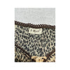 X-Mail Abstract Animal Print Lace-Up Mesh Blouse (Repriced)