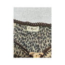 X-Mail Abstract Animal Print Lace-Up Mesh Blouse (Repriced)