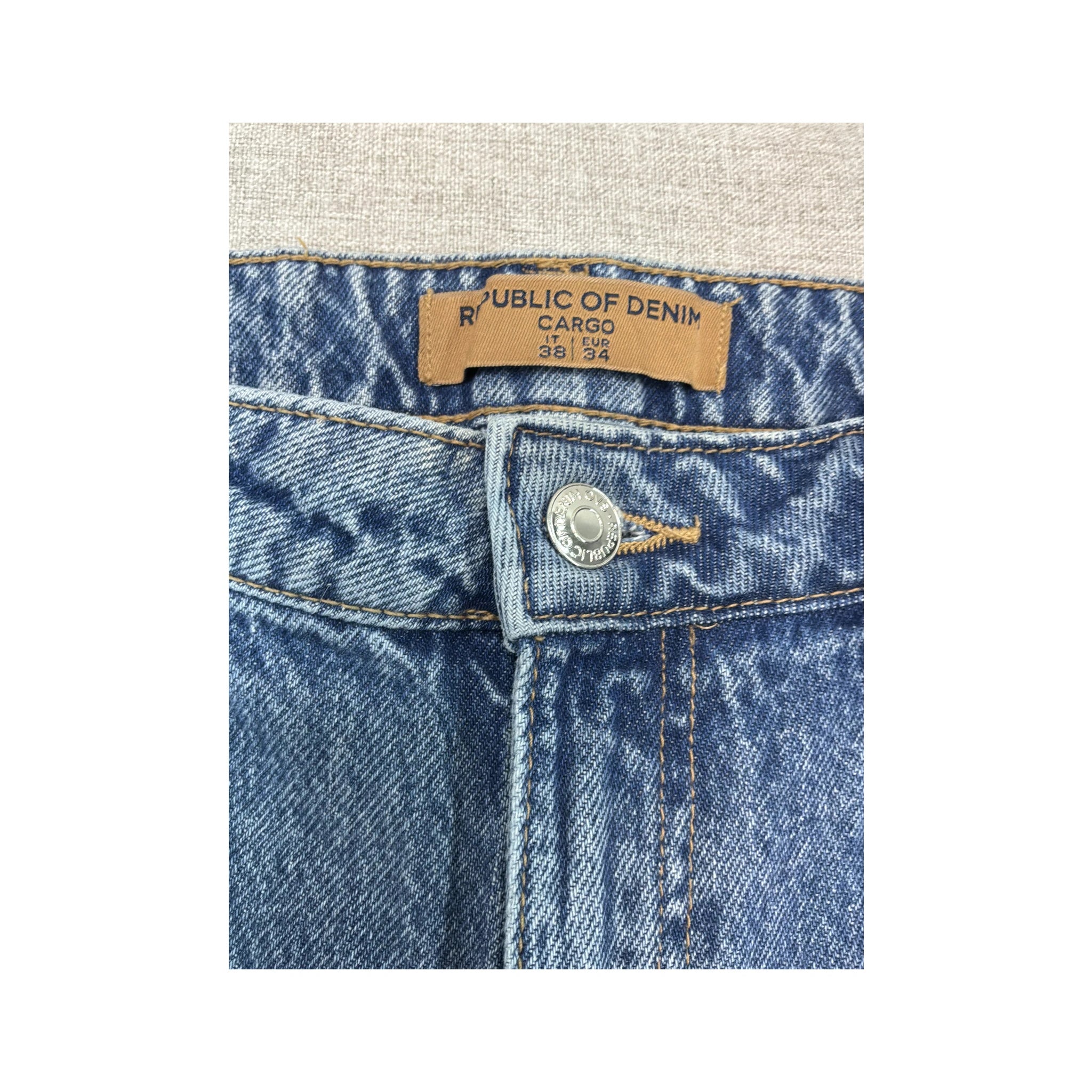 Republic of Denim Wide Leg Cargo Jeans