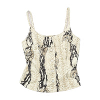Snake Print Floral Cotton Tank Top
