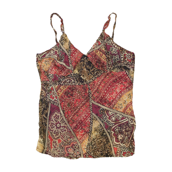 Bluoltre Patchwork Print Spaghetti Strap Tank Top