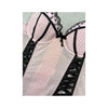 Vintage Pink Polka Dot Lace Trim Ribbon Lace-Up Bustier Tank Top
