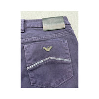 Calças de ganga Armani Jeans em algodão Elástico roxo com Bolsos de Lantejoulas