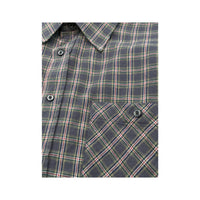 Vintage Gray Plaid Cotton Button Up Shirt