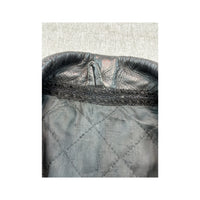 Vintage Black Leather Belted Moto Jacket