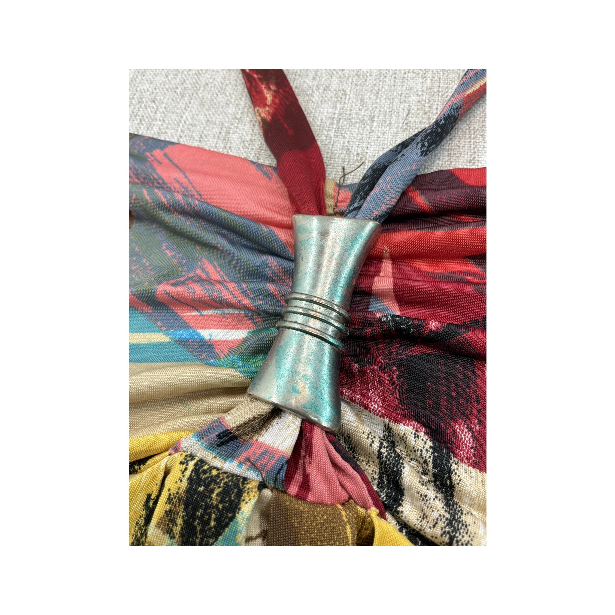 EXXRODE Abstract Print Halter Blouse