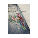 Vintage Tropical Embroidered Distressed Denim Jeans