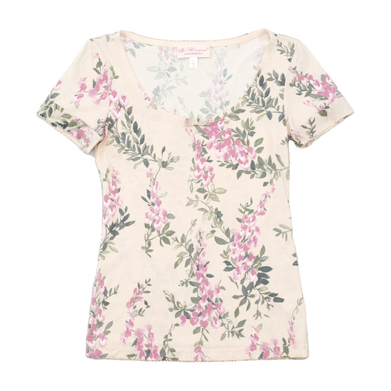 Blumarine Underwear Floral Scoop Neck T-shirt
