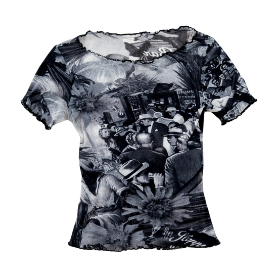 Mesh Lettuce-Edge Graphic Baby Tee
