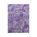 IRGE Purple Floral Paisley Print Lettuce-Edge Cap Sleeve Mesh Midi Dress