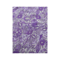 IRGE Purple Floral Paisley Print Lettuce-Edge Cap Sleeve Mesh Midi Dress