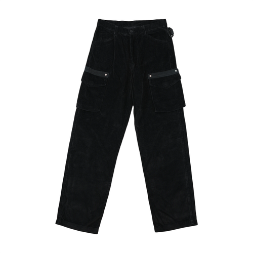 Casucci Jeans Vintage Black Cotton Corduroy Cargo Pants