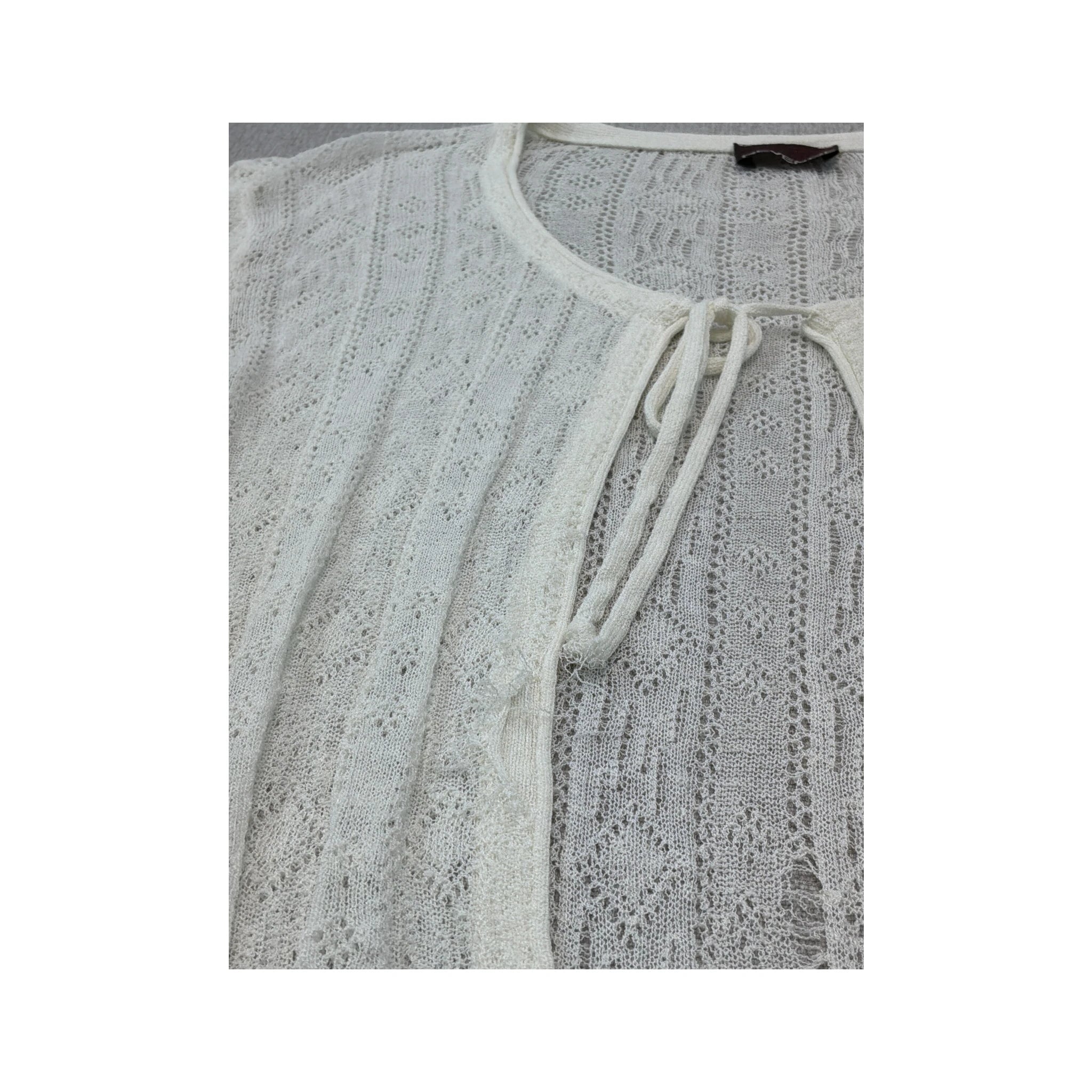 Revenge Open Knit Tie Front Cardigan