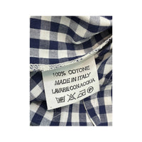 Blue e gcs Vintage Navy White Gingham Cotton Sleeveless Blouse