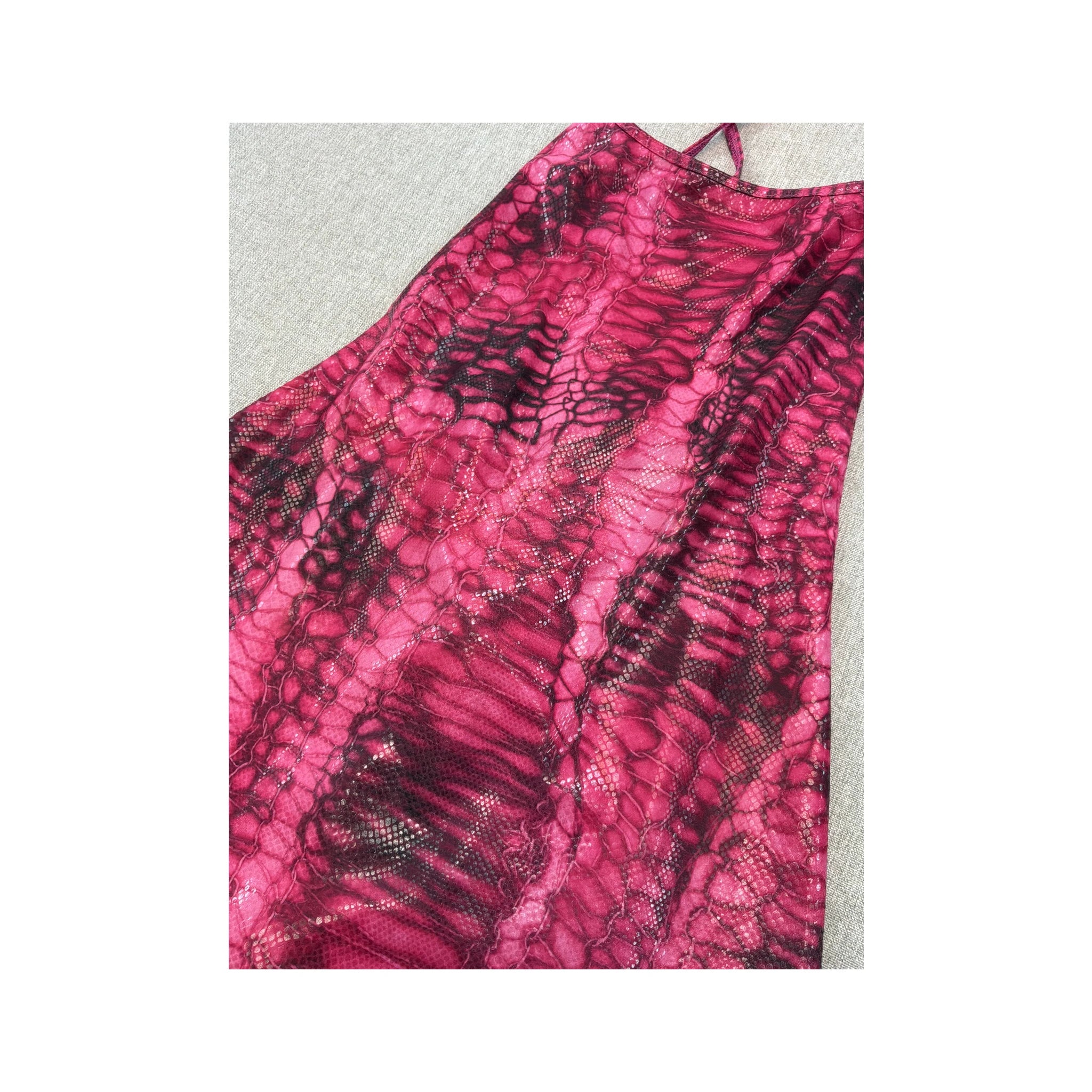Pink Snake Print Open Back Mini Dress