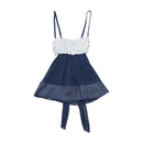 Ruched Floral Bodice Tie Back Chiffon Dress