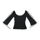 D&G Dolce & Gabbana Lace Trim Bell Sleeve Blouse