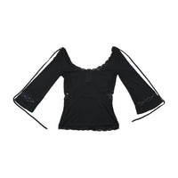 D&G Dolce & Gabbana Lace Trim Bell Sleeve Blouse