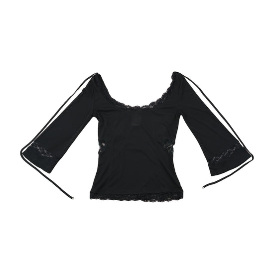 D&G Dolce & Gabbana Lace Trim Bell Sleeve Blouse