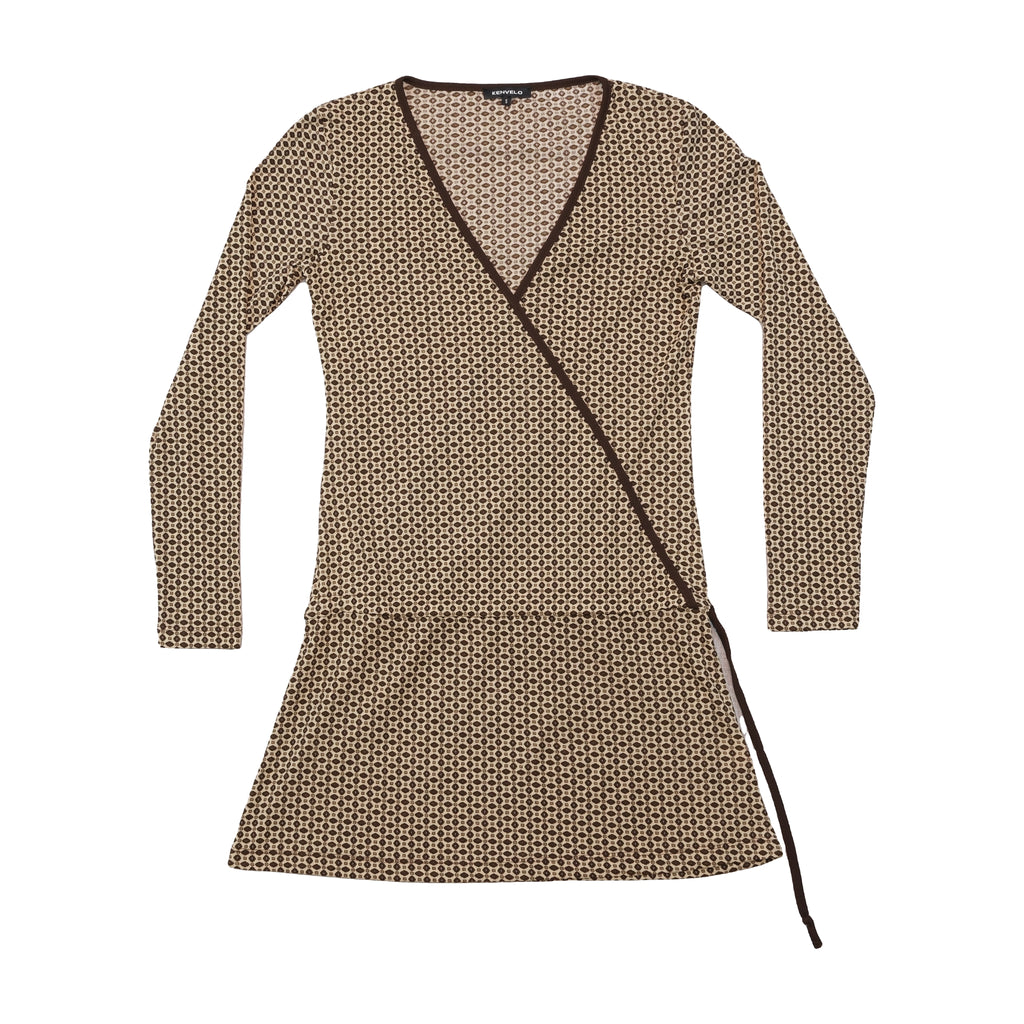 Kenvelo Geometric Print Wrap Dress
