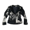 Angelo Marani Cinematic Print Cotton Velvet Jacket