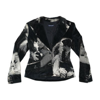 Angelo Marani Cinematic Print Cotton Velvet Jacket
