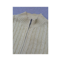 L.L.Bean Cable Knit Full-Zip Mock Neck Sweater (QUEMADA)