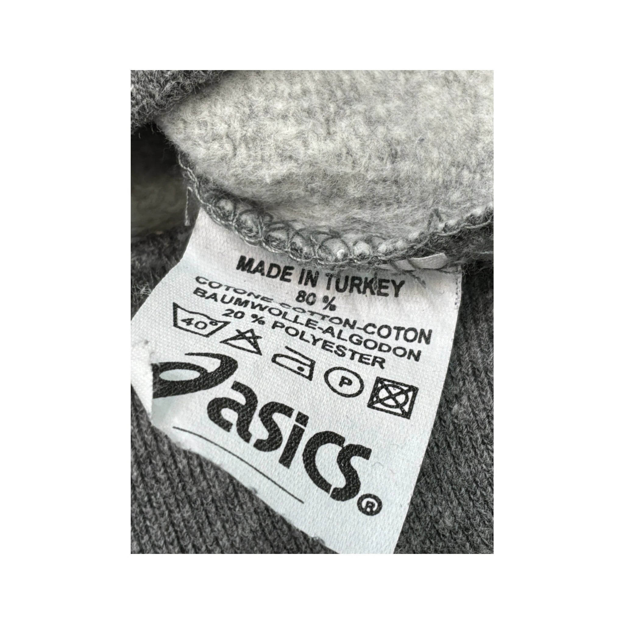 Asics Vintage Gray Quarter Zip Cotton Blend Sweater