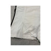 White Corset Top with Black Striped Trim and Lace-Up Detail