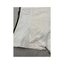 White Corset Top with Black Striped Trim and Lace-Up Detail