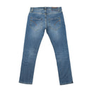 Mid-Wash Slim Straight Jeans