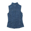 Sleeveless Denim Button-Up Shirt Blue