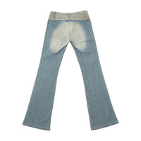 Mitequi Distressed Panel Flare Jeans