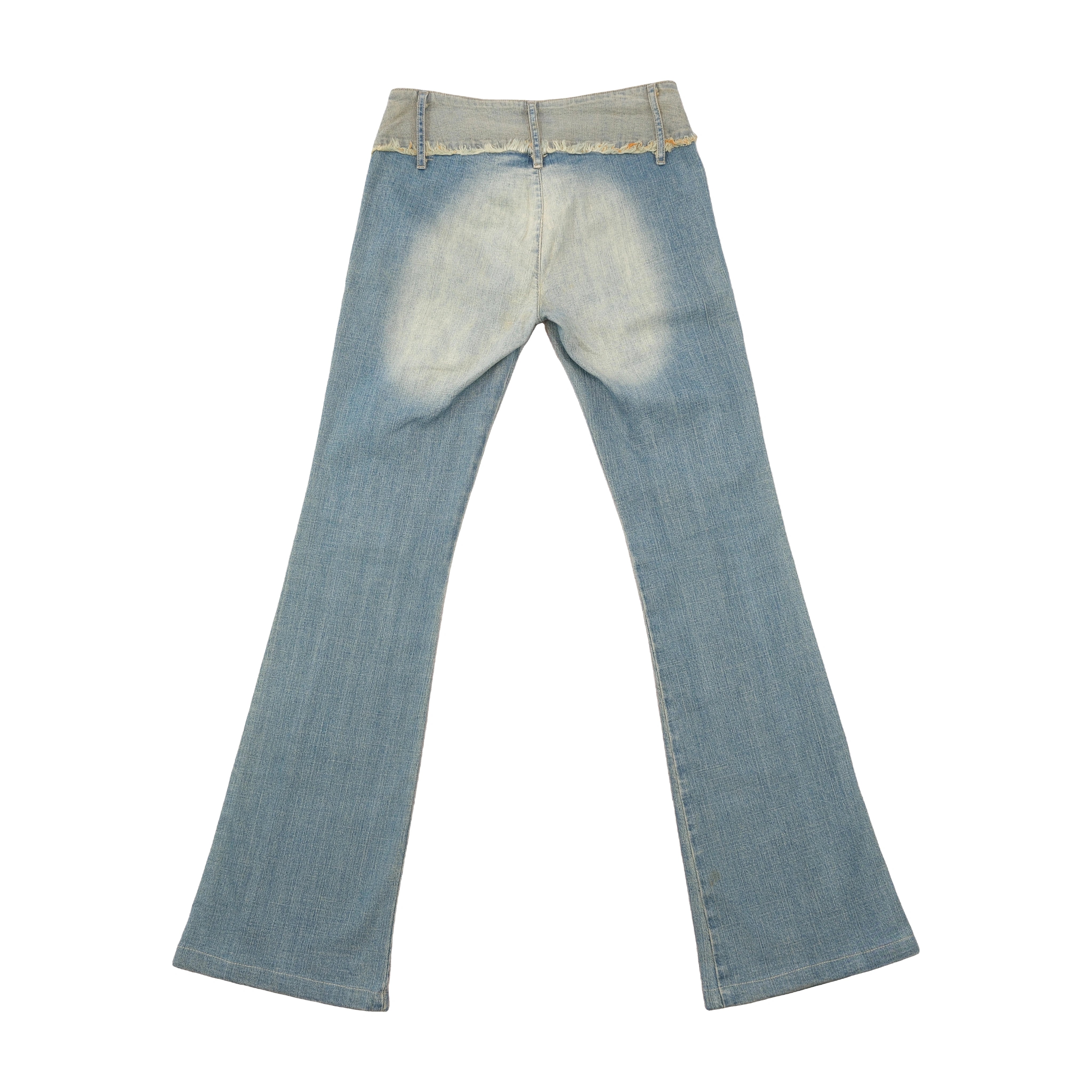 Mitequi Distressed Panel Flare Jeans