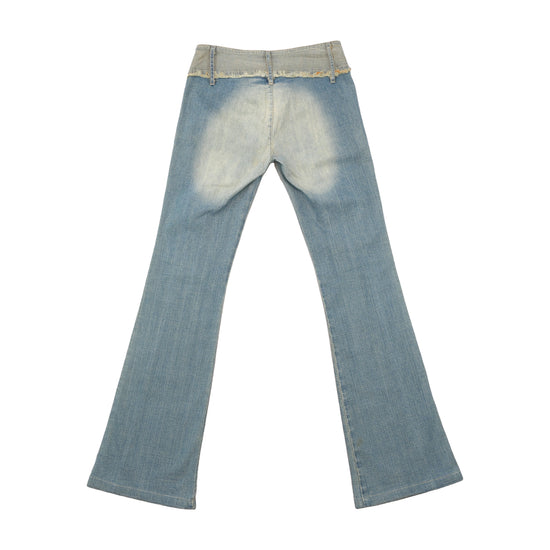Mitequi Distressed Panel Flare Jeans