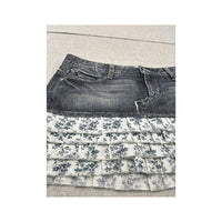 Guess Y2K Floral Ruffle Denim Mini Skirt
