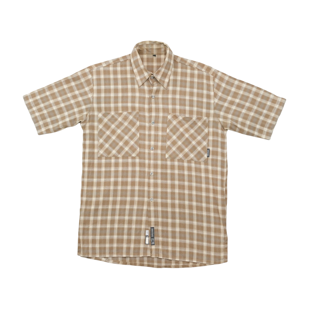 Salewa Brown Plaid Short Sleeve Viscose Blend Shirt