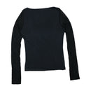 Nexos Black Mesh Sleeve Embroidered Long Sleeve Shirt (Made in Italy)