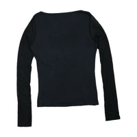 Nexos Black Mesh Sleeve Embroidered Long Sleeve Shirt (Made in Italy)