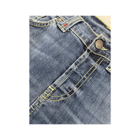 Mid-Wash Slim Straight Jeans