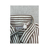 Féminin Creations Brown Striped Short Sleeve Button Up Shirt