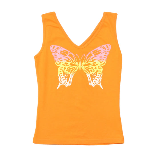 Fishbone Butterfly Graphic Cotton Tank Top